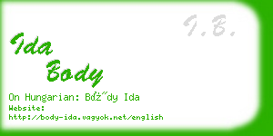 ida body business card